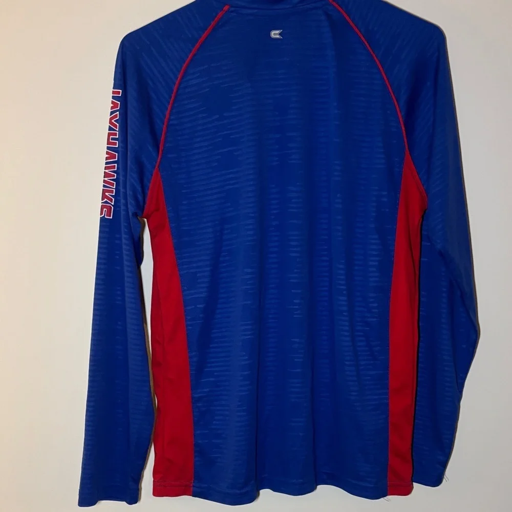 Colosseum Blue and Red Kansas Jayhawks 1/4 Zip Pullover